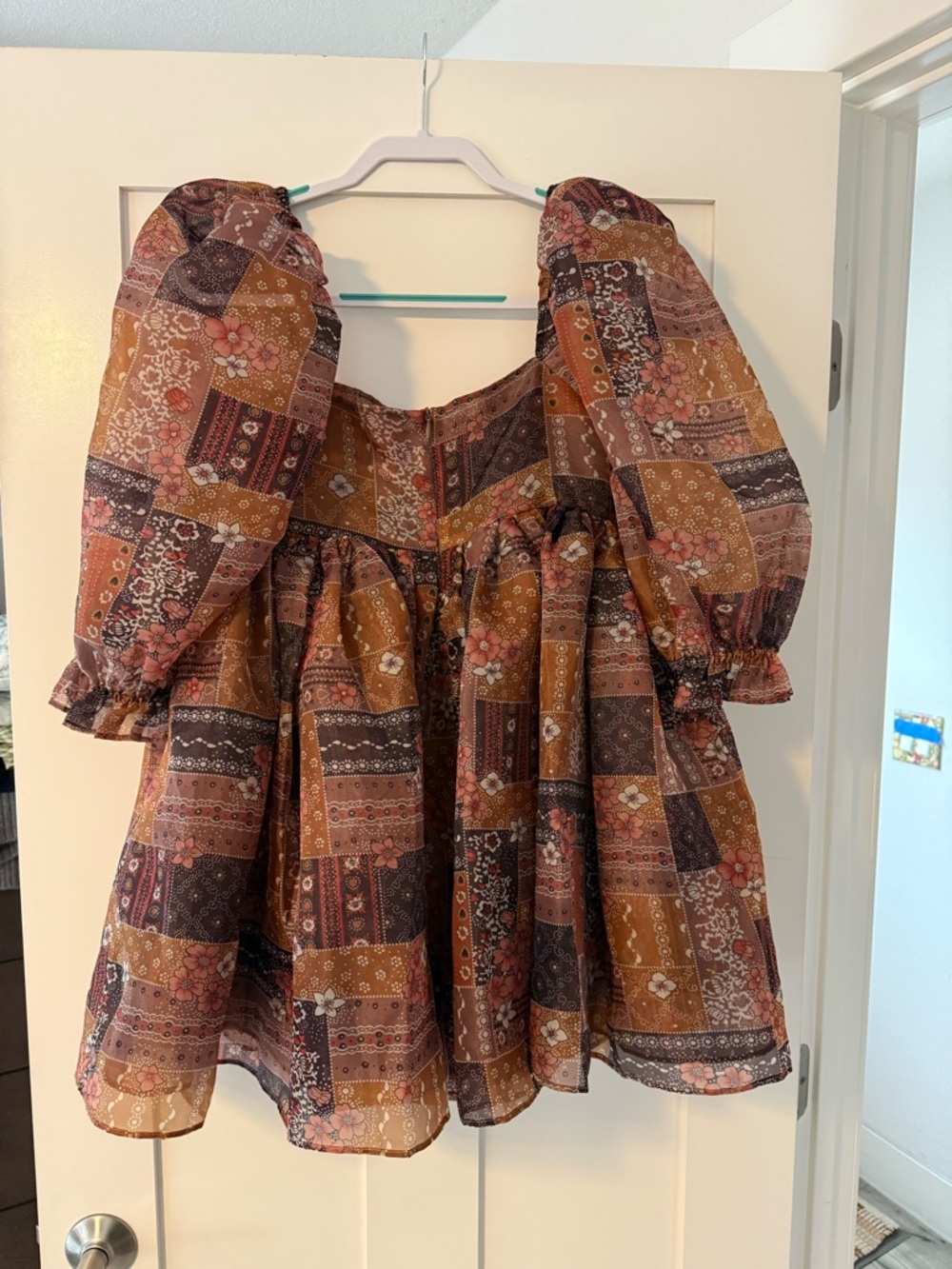 Selkie patchouli puff sleeve dress